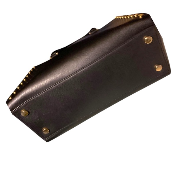 Michael Kors Gold Studded Saffiano Leather Kellen Satchel Bag. Black. Pristine - Picture 8 of 16